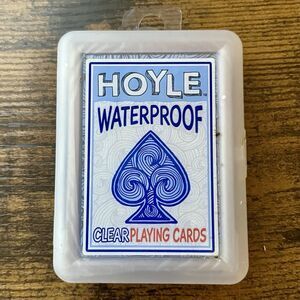 Hoyle 100% Waterproof Clear Blue Playing Cards Sealed w/ Plastic Case